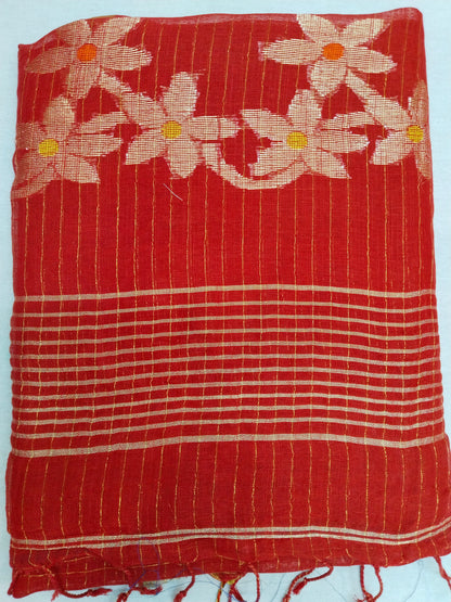 HANDLOOM LINEN FLOWER SARI 3800 / 4600 / 4800