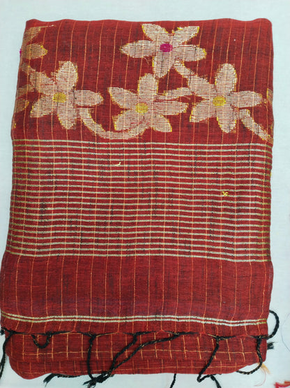 HANDLOOM LINEN FLOWER SARI 3800 / 4600 / 4800